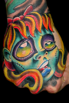 Tattoos - zombie girl face  tattoo  - 14381
